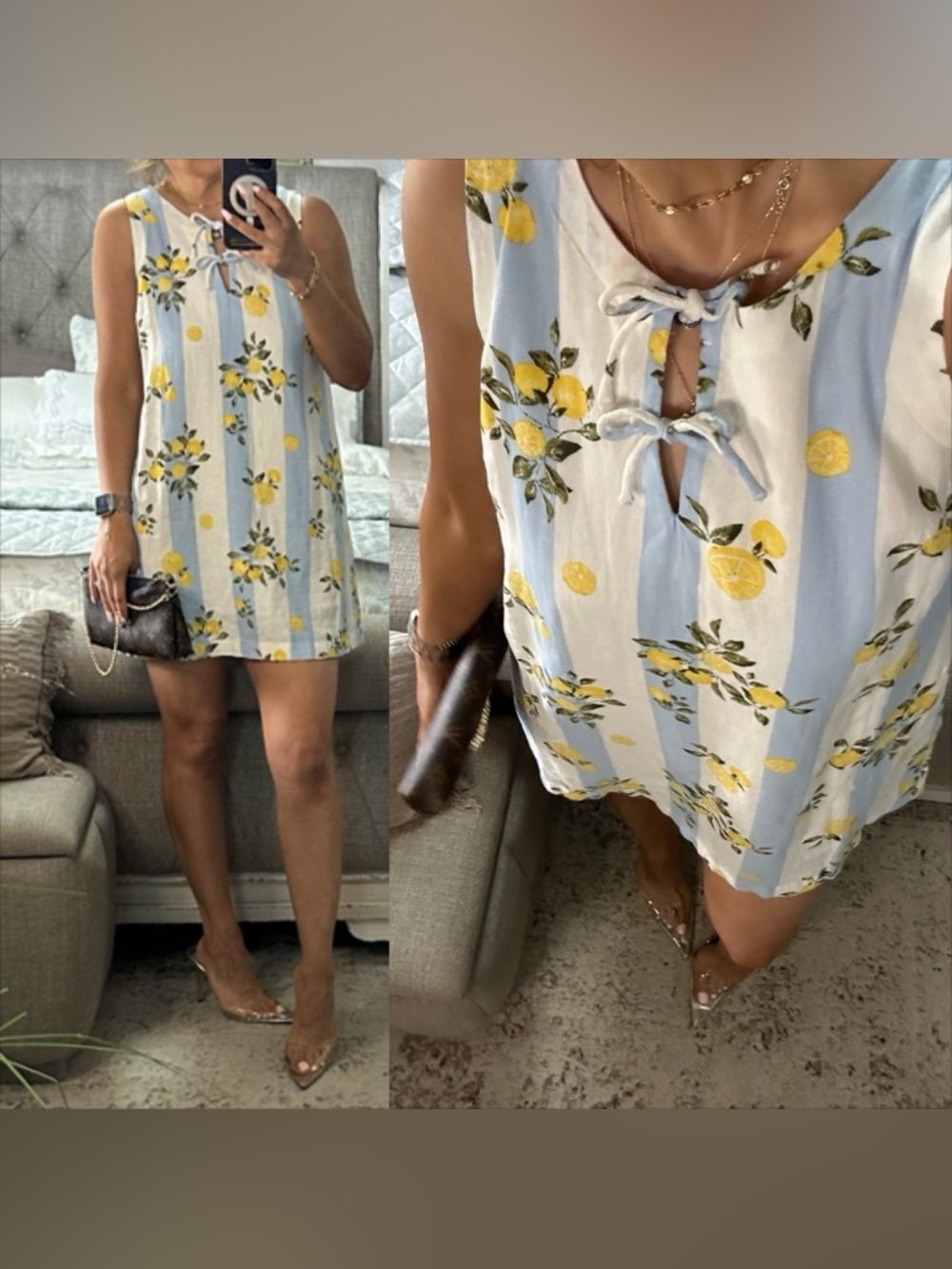 New✨ Sweet Lemon Stripe Tie-Front Dress